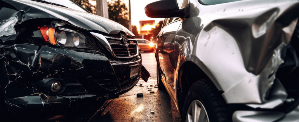 Two cars that have been involved in a car accident. Contact Copple, Rockey, Schlecht & Mason - Auto Accident Attorneys in Norfolk, Nebraska