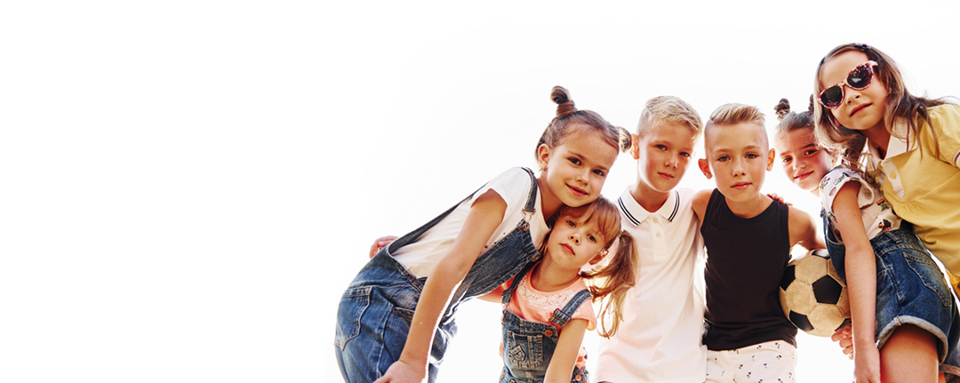 Children taking a break during a soccer game